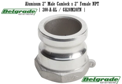 (2 Pack!) Aluminum 2" Male Camlock x 2" Female NPT | 200-A-AL / GA20M20FN | - Image 1 of 3