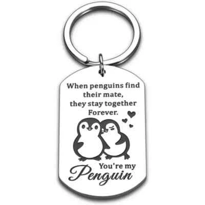 You Are My Penguin Keychain Stainless Steel Keyring Valentines Birthday Gift - Image 1 of 4