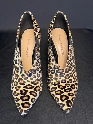 NEW Tamara Mellon League 105 Leopard 4" heels haircalf booties size 39 EU 8½ US - Image 1 of 4