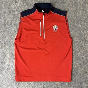 Footjoy 1/4 Zip Vest Mens Large Ryder Cup Whistling Straits Golf Red Performance - Photo 1 sur 8
