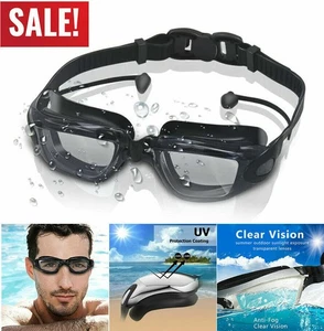 Adult Swim Goggles Clear Vision Anti-Fog UV Protection Swimming Glasses - Picture 1 of 26