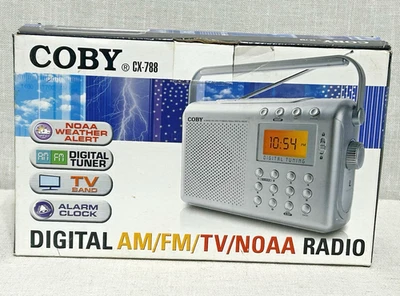 COBY CX-788 Digital AM/FM/ TV/NOAA Weather Radio New In Box - Image 1 of 4