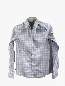 Banana Republic Lavender Turquoise Button Up Shirt Non-Iron Fitted Women Size 0 - Picture 1 of 7