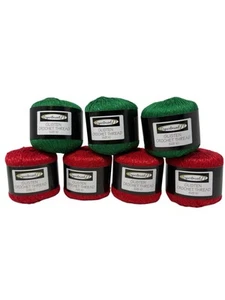 Department 71 Glisten Crochet Thread Size 10/ 7 Rolls  Red/Green Christmas - Picture 1 of 4