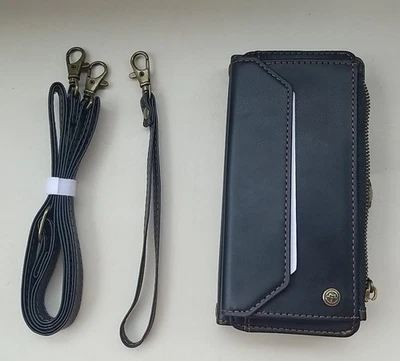 Funda tipo billetera de cuero para teléfono magnética desmontable CaseMe Samsung A35 5G negra Foto 1 de 4