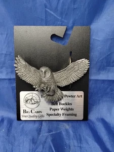 Rare Owl Belt Buckle Pewter Big Cabin Fine Quality Gifts Never Used - Picture 1 of 7