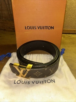 Louis Vuitton монограмма коричневый кожаный ремень размер 105/42 оригинальная коробка и мешок для пыли - Изображение 1 из 4