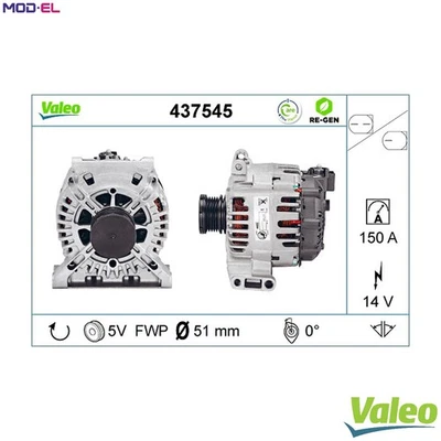 ALTERNATOR 437545 FOR MERCEDES-BENZ OM646.811/812 2.1L OM640.941/940/942 2.0L - Image 1 of 4