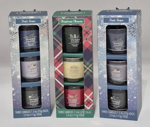Lot 3 Yankee Mini Candle Christmas Classics & 2 First Snow Stocking Stuffer New - Picture 1 of 10