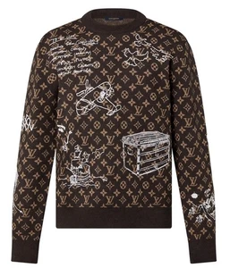 New Authentic Louis Vuitton Monogram Doodles Embroidered Crewneck XXL 1ABXYZ - Picture 1 of 21