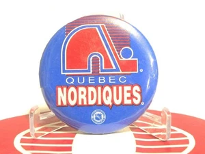 Quebec Nordiques Vintage Button Pinback 2.25" Diameter NHL Licensed - Picture 1 of 2