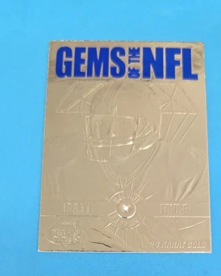 1997 Pro Line Gems Gems of the NFL 23K Gold #G6 Brett Favre FOOTBALL Card 9F - Image 1 of 2