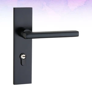 Cerradura de puerta estilo europeo pestillo de puerta simple cerradura de puerta negra - Imagen 1 de 11