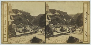 Stéréo circa 1860 Braun. Suisse. Fribourg. Vue générale. - Picture 1 of 2