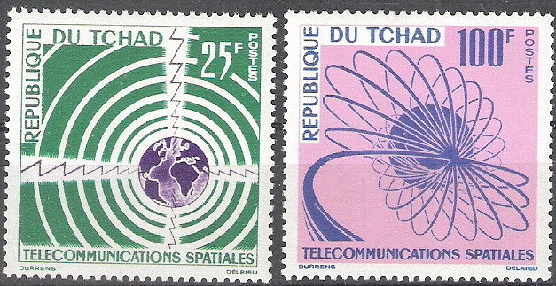 Chad 1963 edición de telecomunicaciones espaciales MNH (SC# 88-89) Foto 1 de 1
