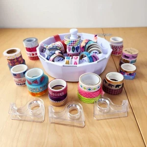 Washi Tape Dispenser & Washi Tape Lot 50+ Pcs We R Memory Keepers - Picture 1 of 6