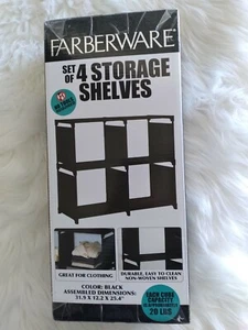 4 Storage Cube Closet Organizer Shelf 9 Cube Cabinet Bookcase Storage Black - Picture 1 of 3