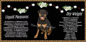 GROSSER 10"x4,5" ROTTWEILER HUNDEMAGNET mit praktischer Küchen-Umwandlungstabelle - Bild 1 von 1