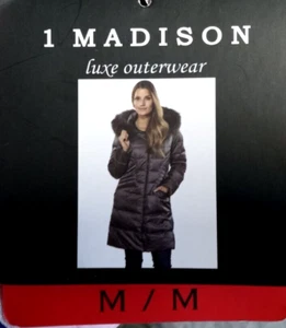 1 Madison Luxe Outerwear Detachable Hood Black Quilted Coat Size MED (1063143) - Picture 1 of 12