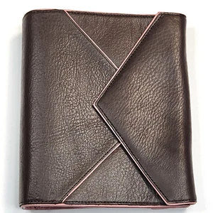 Franklin Covey Compact 6-ring Binder Brown Leather W Pink Double Side Envelope - Picture 1 of 14