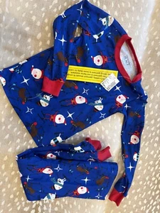 The Children's Place Baby Boys' Long Sleeve Pajama Set Holiday Blue Santa 18-24 - Picture 1 of 3