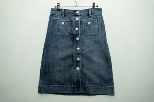 Talbots Petite 2P Denim Jean skirt Midi button front pockets casual western - Picture 1 of 7