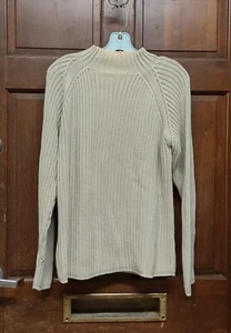 Canyon River Blues Beige Mock Neck Ribbed Sweater 100% Cotton Women's Size M - Picture 1 of 6