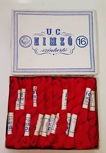 Vintage Embroidery Thread U.C. HIMZO 16 Budapest Nagyatad Nm 34/4 Red 27 in Box - Picture 1 of 4