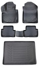 Floor Mats And Cargo Trunk Liner Fits Ford Connect 2002 2013 Without Pocket 3D Set