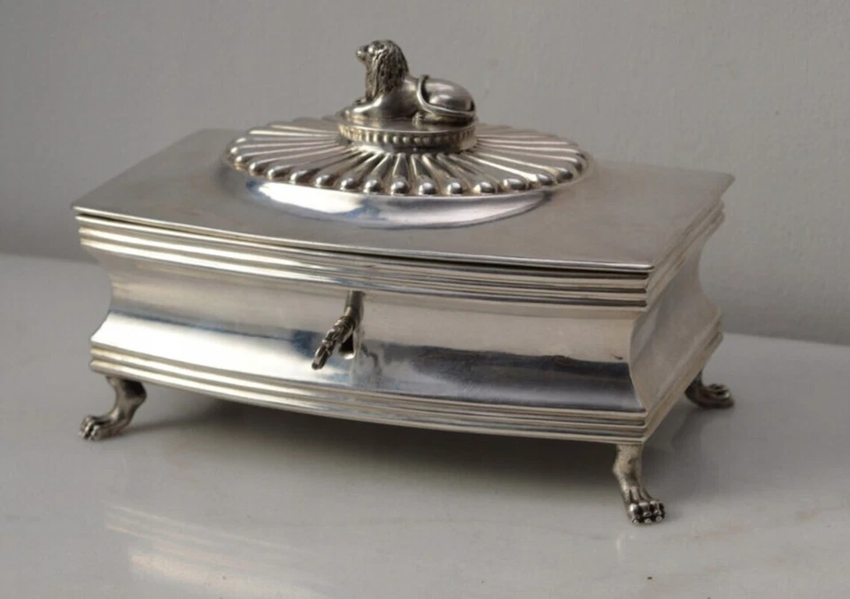 Silver Sugar Bowl Karol Filip Malcz Old Hand Made Polish Lion Rare Silver Gift I Foto 1 de 4