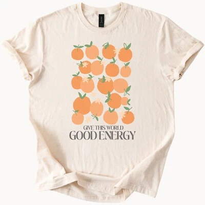 Camiseta naranja gráfica Give This World Good Energy Foto 1 de 4