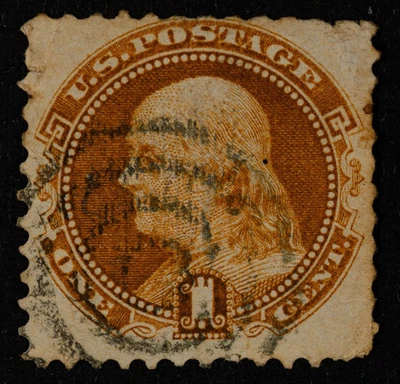 StampTreasury: US Scott #112 Used, G grill, Issued in 1869,  Fancy Cancel - Image 1 of 2