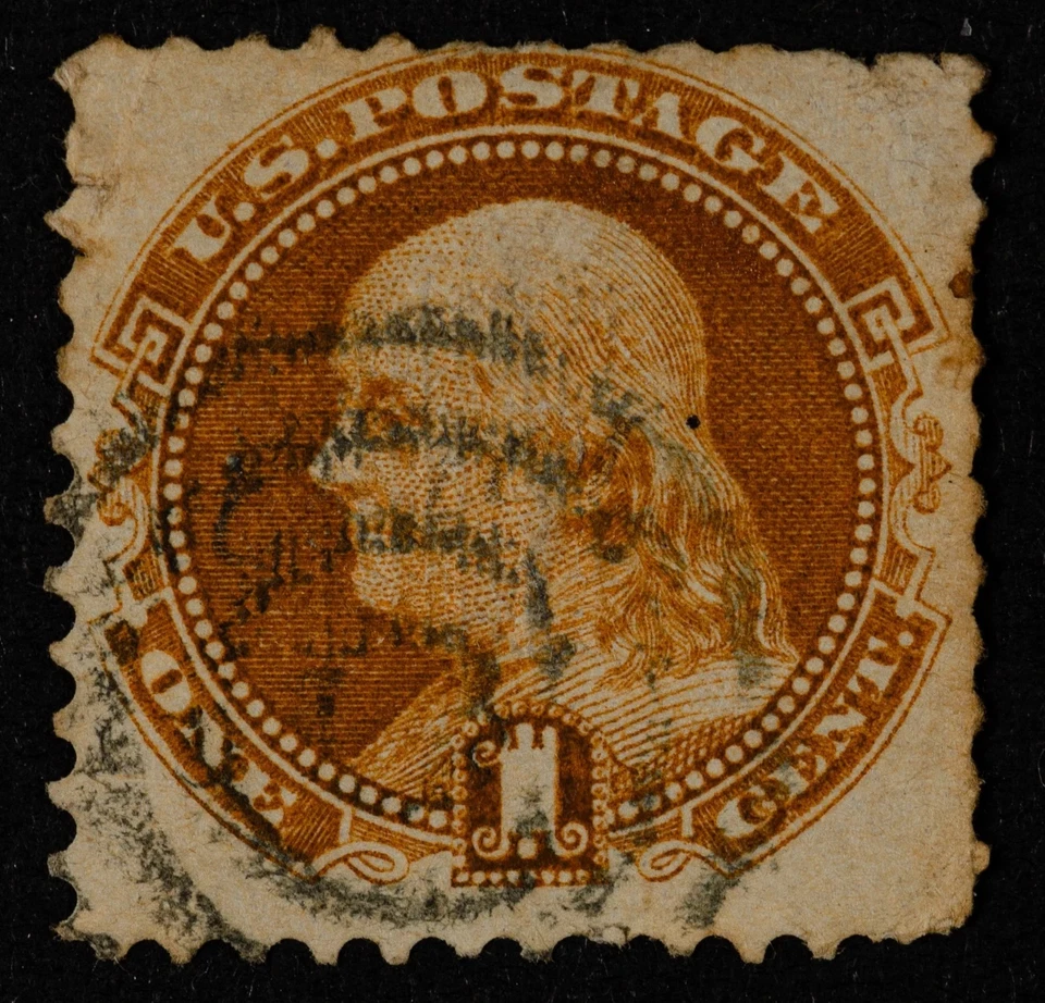 StampTreasury: US Scott #112 Used, G grill, Issued in 1869,  Fancy Cancel - Image 1 of 2