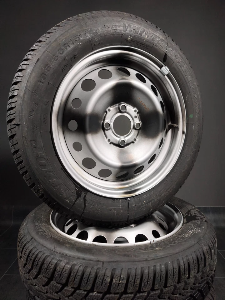 4 Winterreifen 165 65  - 185 60 R15  Smart 453 15" Stahlfelgen Winterräder - Bild 1 von 3