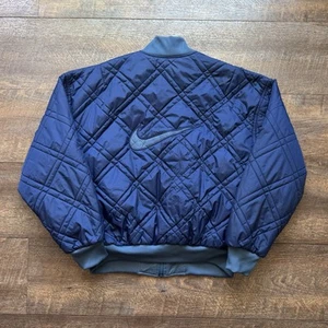 Vintage 90's Mens M Blue Nike Reversible Embroidered Puffer Jacket - Good! - Picture 1 of 10