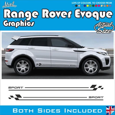 RANGE ROVER Evoque Strisce Laterali 4X4 Decalcomanie Adesivi Grafica NO P&P 002 - Immagine 1 di 4