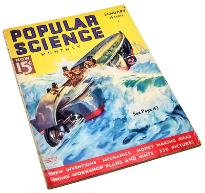 Popular Science January 1937 Illustrated Magazine Edgar F Wittmack Cover - Image 1 of 4