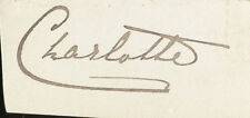 PRINCESS CHARLOTTE (PRUSSIA) - CLIPPED SIGNATURE