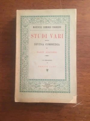 DANTE ALIGHIERI STUDI VARI SULLA DIVINA COMMEDIA Fransoni Firenze 1887 - Immagine 1 di 4