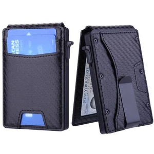 Slim for Men - Minimalist Mens with Money Clip,Slim Compact with Money Clip & ID - Picture 1 of 6