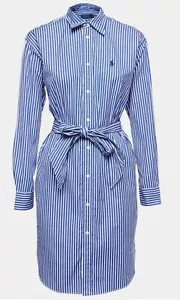 Vestido Camisa Polo Ralph Lauren Cinturón Rayas Algodón Talla 4 - Imagen 1 de 9