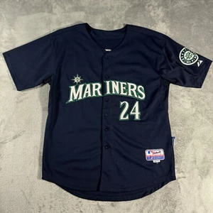 Majestic Seattle Mariners Jersey Ken Griffey Jr. #24 MLB Navy Blue Men's Size 52 - Picture 1 of 7