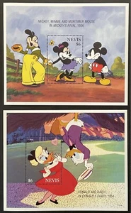 SELLOS DE LOS NOVIOS DE SAN VALENTÍN DE NEVIS DISNEY 2 S/S 1995 MNH MINNIE MICKEY DONALD - Imagen 1 de 3