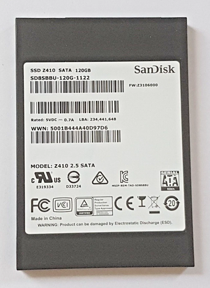120 GB SATA III SanDisk Z410 SD8SBBU-120G-1122 SSD TLC 2.5" Internal Hard Drive - Image 1 of 1
