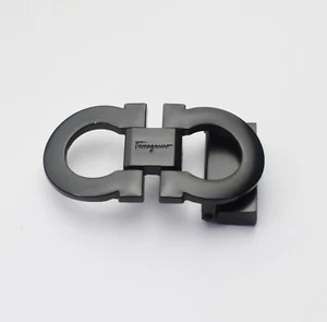 Classic Ferragamo Black Gancini Belt Buckle,For unisex 1.38" Wide Leather Belts - Picture 1 of 4