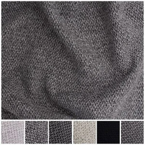 Boston Chunky Basket Weave Natural Linen Sofa Plain Textured Upholstery Fabric - Picture 1 of 36