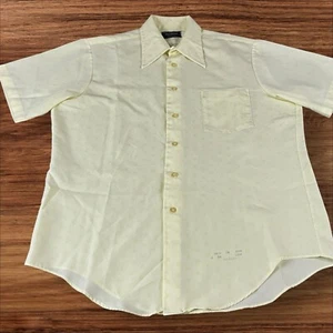 Vintage Shirt Mens L/XL 70s Knit Dagger Rockabilly Club Rave Button Up Retro A45 - Picture 1 of 12