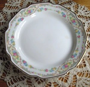 Plato Vintage Crema 9" Rosa Azul Amarillo Flores ~ - Imagen 1 de 6