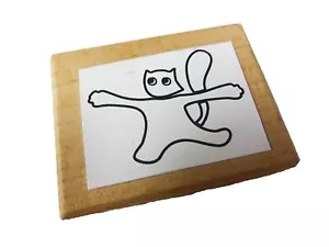 Sello Motivo Kalle Fux Gato Gato Gatito Madera Hecho a mano 3 5x2cm - Imagen 1 de 4