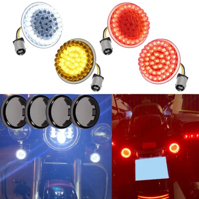 1157 LED Brake Turn Signal Blinker Light+Lens For Harley Road Glide Street Glide - Image 1 of 4